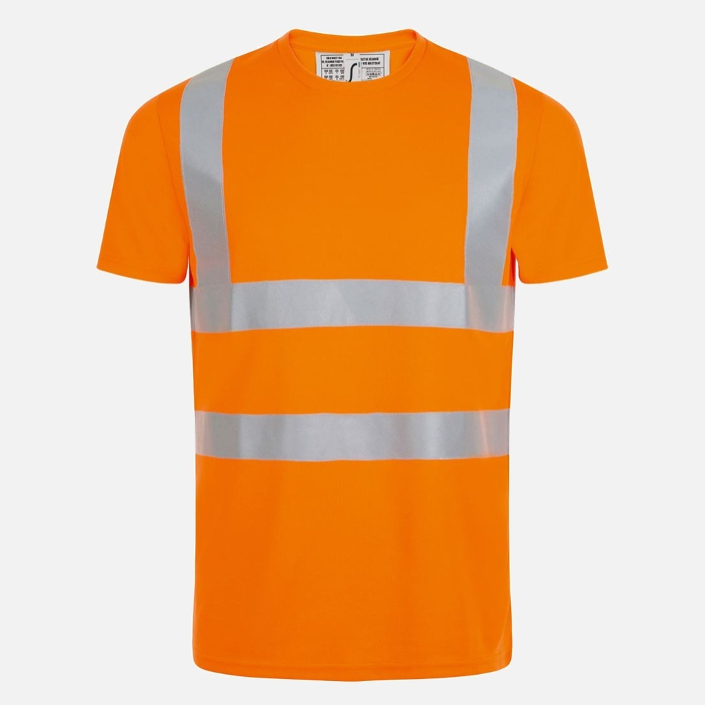 [TSH0006-signalorange-S] Warnschutz-T-Shirt PROFESSIONAL (S, signalorange)