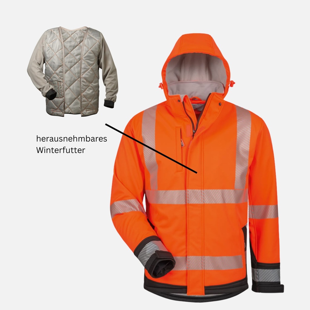 2in1-Winter-Warnschutz-Softshelljacke