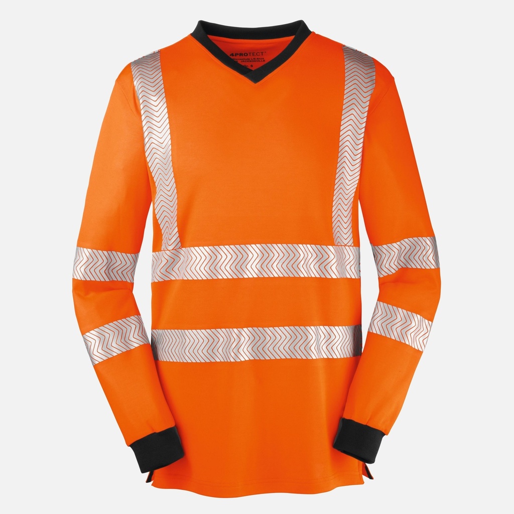 [SWH6001-signalorange-XS] Longsleeve-Shirt Image Warnschutz (XS, signalorange)