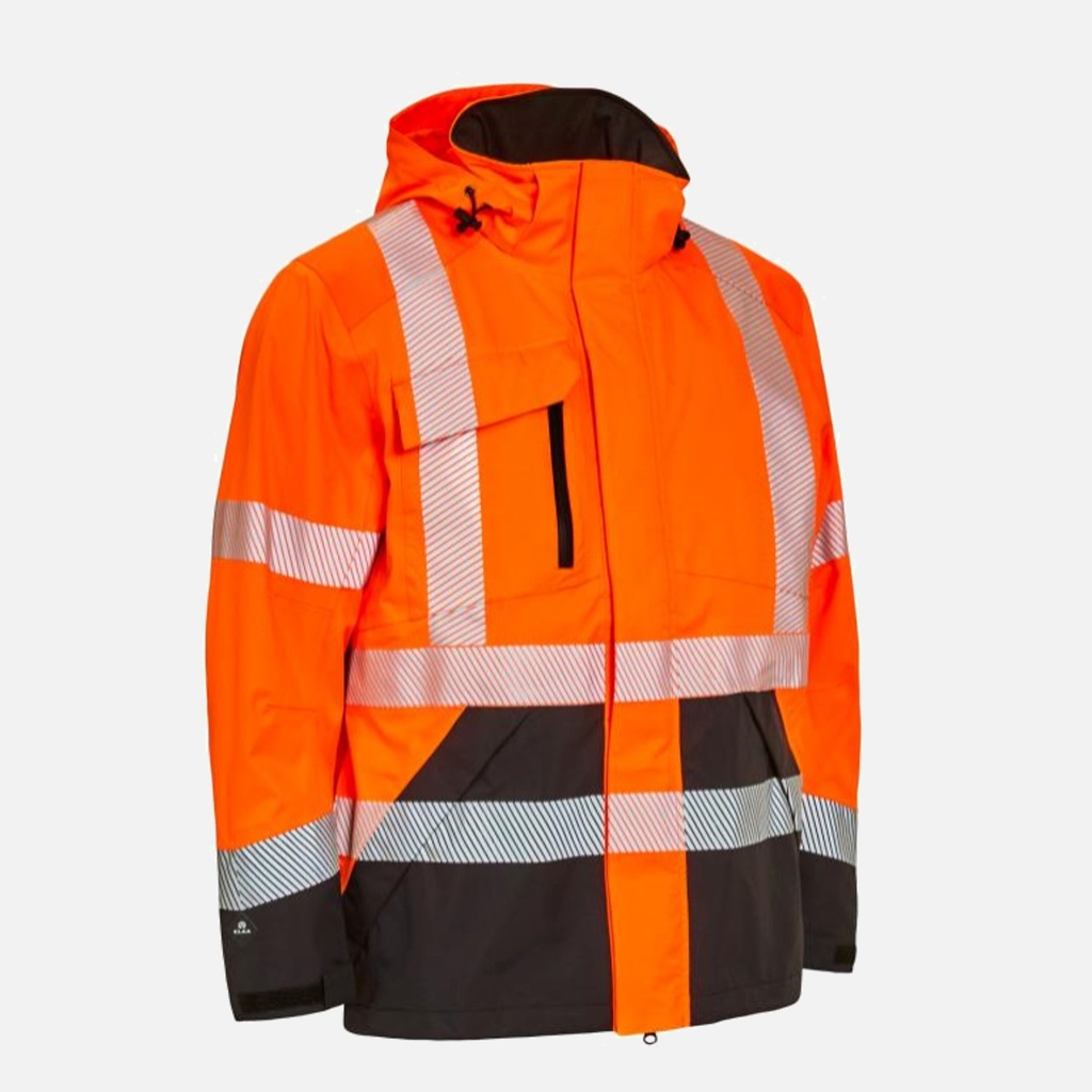 [RJH6011-signalorange-S] Regenjacke Extreme Stretch Image Warnschutz (S, signalorange)