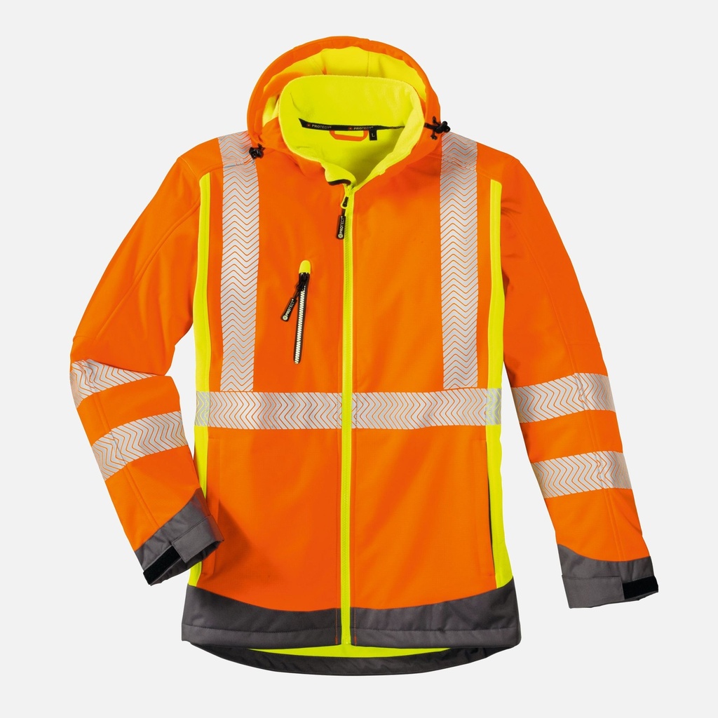 [OJH6001-signalorange-XS] Softshell-Jacke Image Warnschutz (XS, signalorange)
