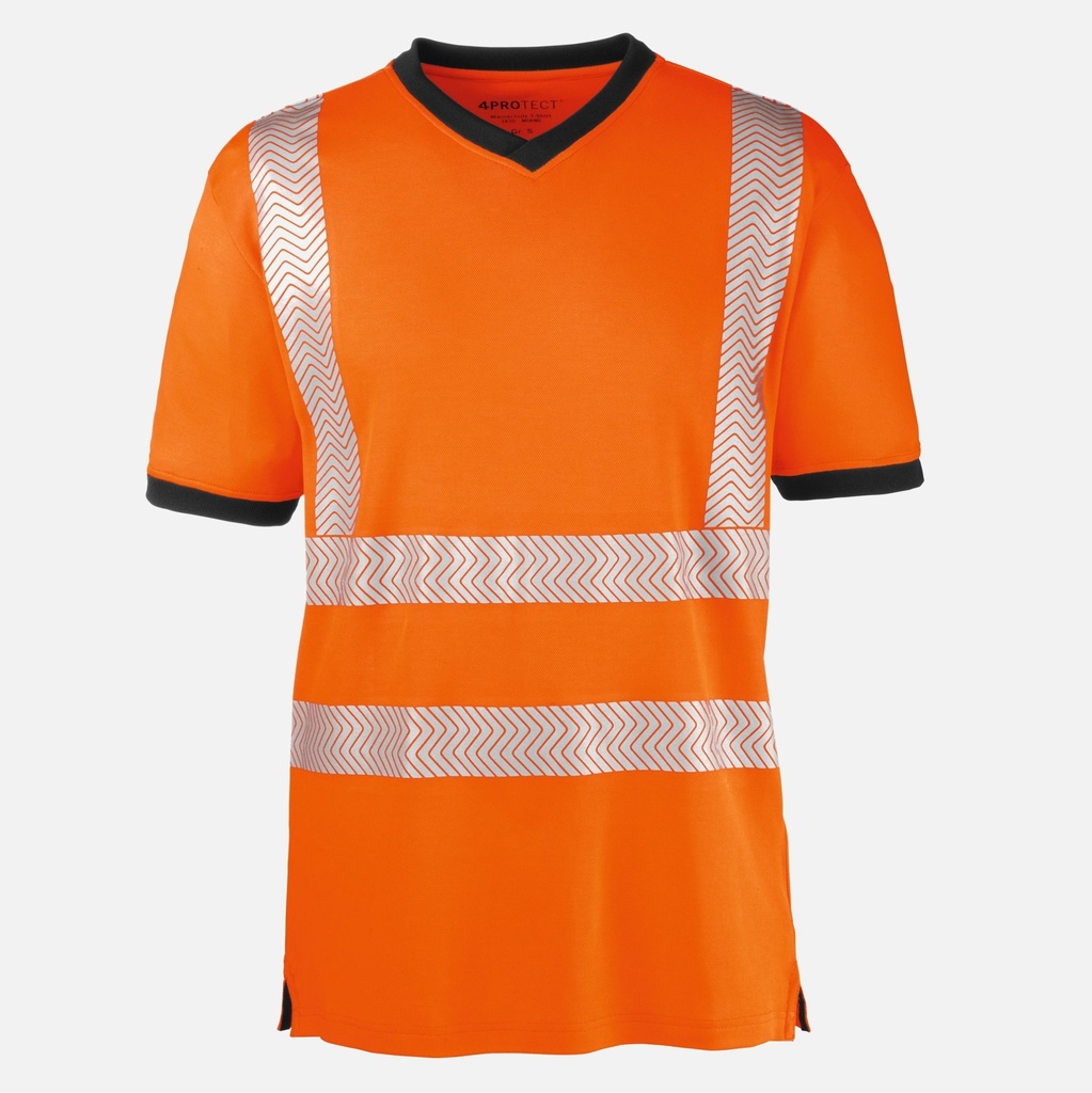 [TSH6001-signalorange-XS] T-Shirt Image Warnschutz (XS, signalorange)