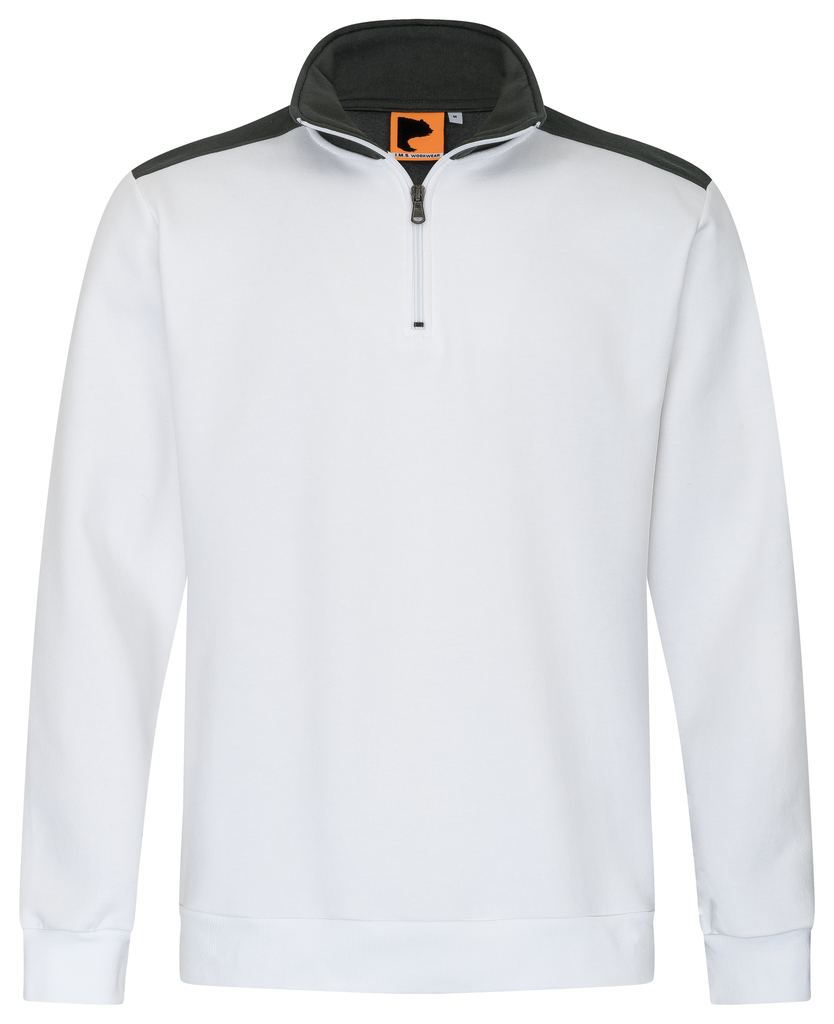 [SZH2100-weiß-S] ZIP-Neck-Sweater DYNAMIC PRO (S, weiß)