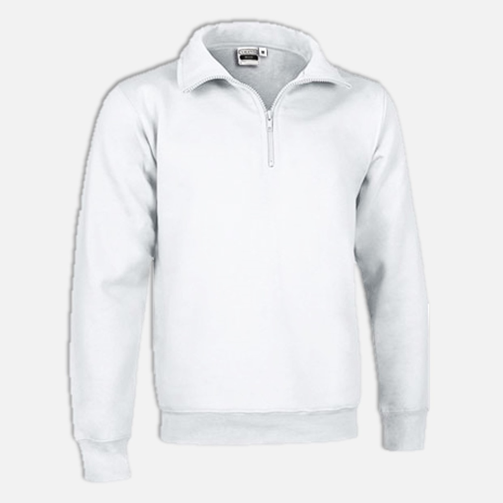 [SZH0000-weiß-S] Zip-Neck Sweater PROFESSIONAL (S, weiß)