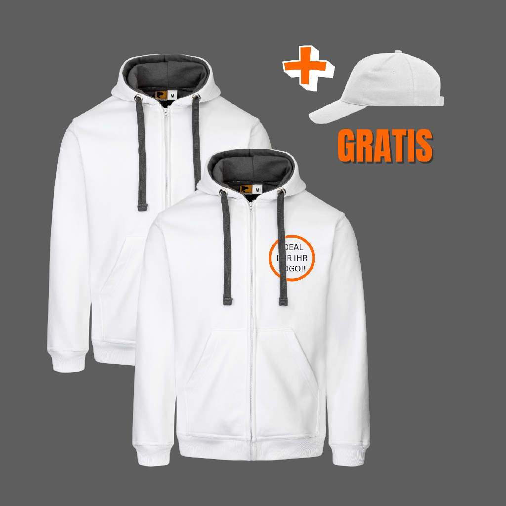 Kapuzen-Sweatjacke-Set IMAGE weiß
