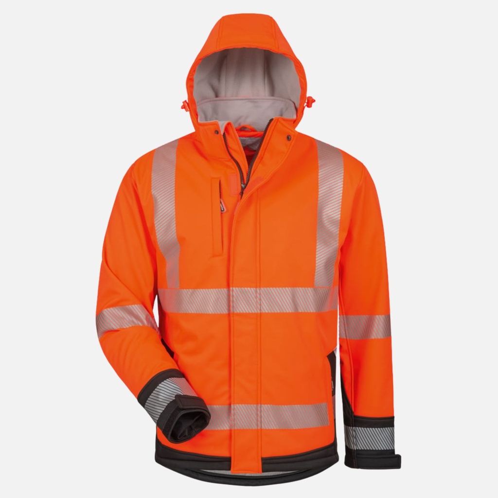 [WSH-6110-00-signalorange-S] Warnschutz Winter-Softshell-Jacke WARN (S, Signalorange)