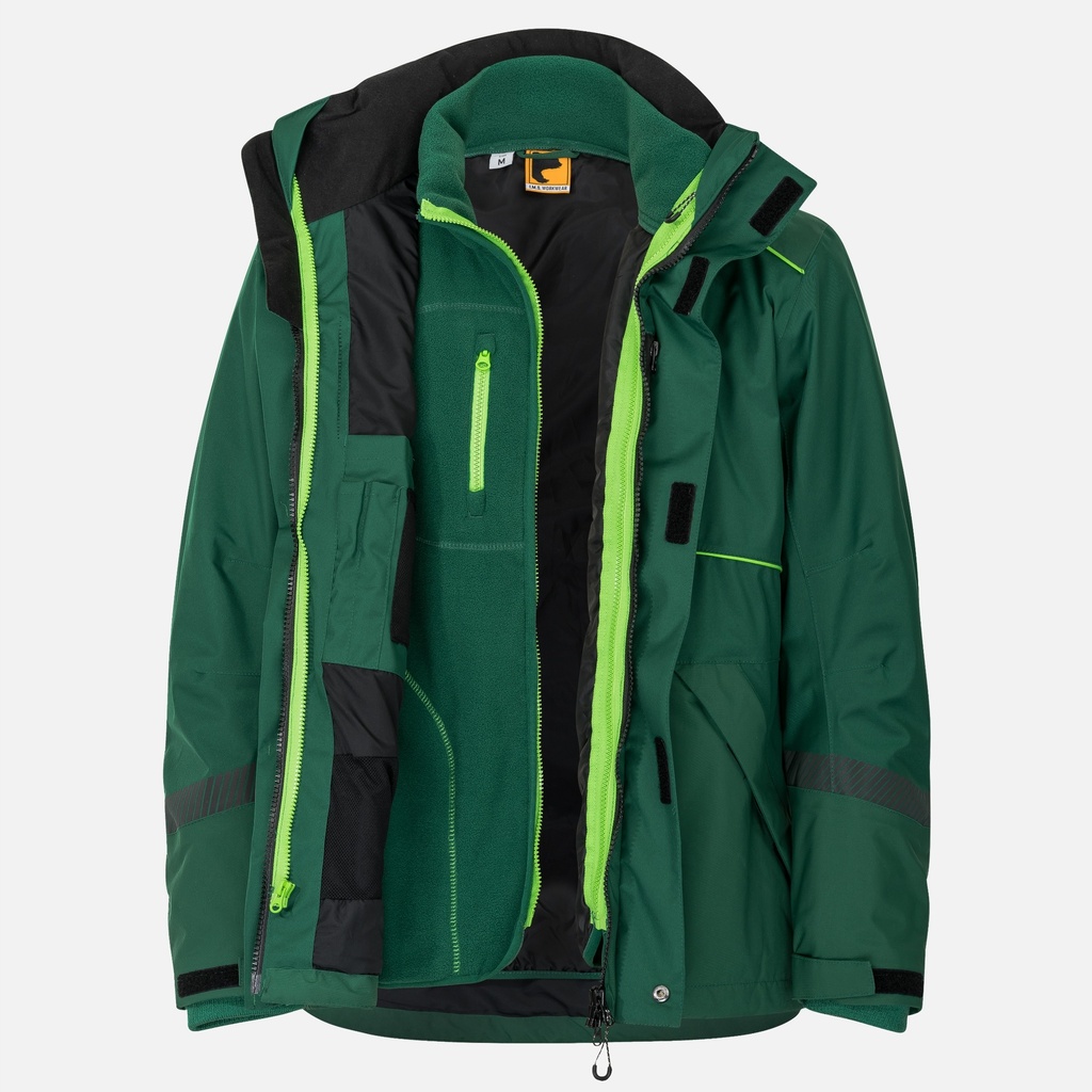 [RJH-6240-00-tannengrün-XS] 3in1 Regenjacke ATHLETIC RAIN (XS)