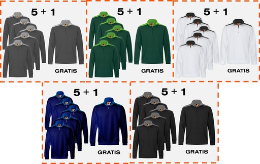 Aktions-Set 5+1: ZIP-Neck-Sweater DYNAMIC PRO